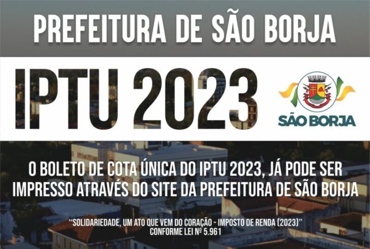 Começa distribuição em São Borja de carnês do exercício de 2023 JJBETIM